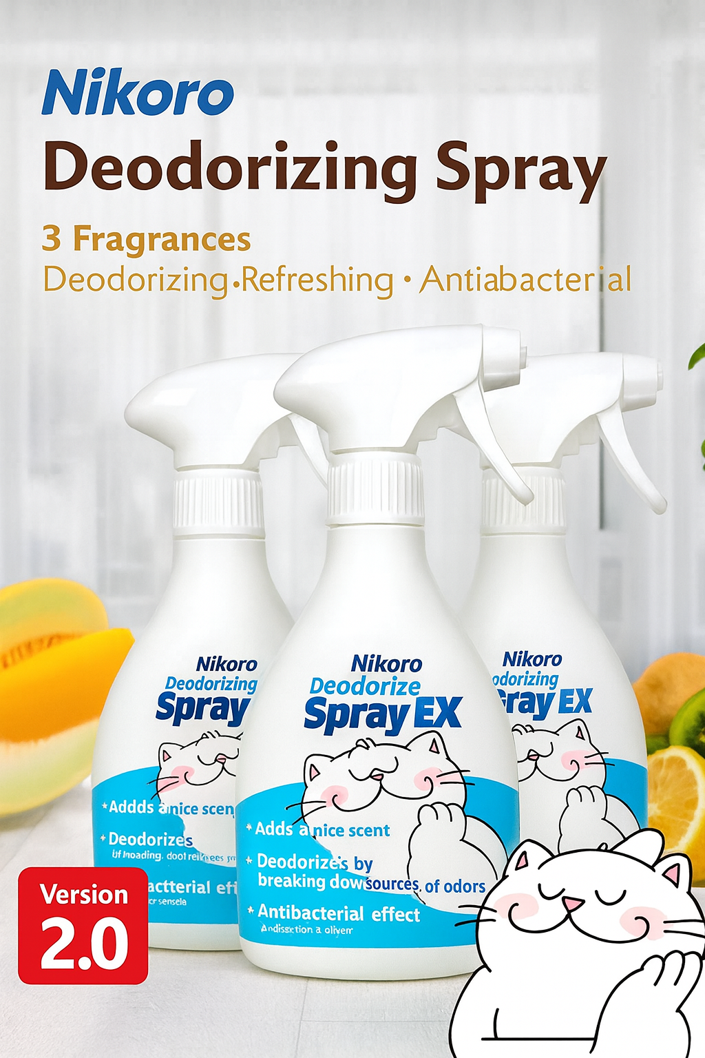 Nikoro Pet Odor Removal & Sterilization Spray - Fresh & Tea
